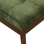 Poly & BARK Luca Fabric Bench – Tufted Upholstered Entryway or Bedroom Bench with Solid Wood Frame – Mid Century Inspired Seating in Fabric Green for Hallway, Living Room or End of Bed Use