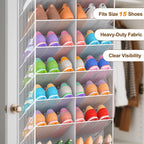 UVIAHOMI Over the Door Shoe Organizer for 30 Pairs, 10-Tier Light Grey