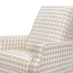 Namesake Crewe Glider Recliner Nursery Chair - GREENGUARD Gold & Certi-PUR US Certified Rocker Recliner - Glider Rocking Chair for Nursery & Living Room - Manual, 360° Swivel, Tan Gingham