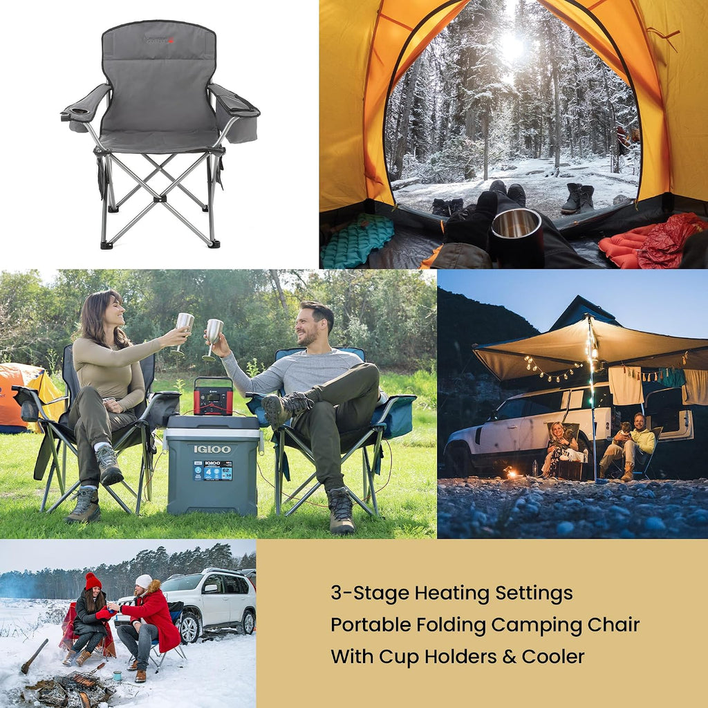 Folding Hammock Chair, Heavy Duty Camping Seat | Removable Footrest, Padded Comfort, and 300lb Capacity, Beach, Tailgating, Fishing, Patio, Hunting, Backyard, Picnic, Lawn