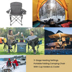 Folding Hammock Chair, Heavy Duty Camping Seat | Removable Footrest, Padded Comfort, and 300lb Capacity, Beach, Tailgating, Fishing, Patio, Hunting, Backyard, Picnic, Lawn
