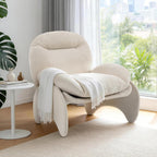 Funny Crab Design Novelty Accent Chair for Adults Teens, Soft Chenille Fabric Unique Animal Themed Kids Sofa, Cute Lounger for Bedroom, Living Room, Dorm, Apartment (Beige)
