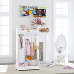 UTEX Kids Dress Up Storage, Kids' Costume Organizer Center, Open Hanging Armoire Closet, Kids Armoire with Rack for Toddler 3 Age+, White