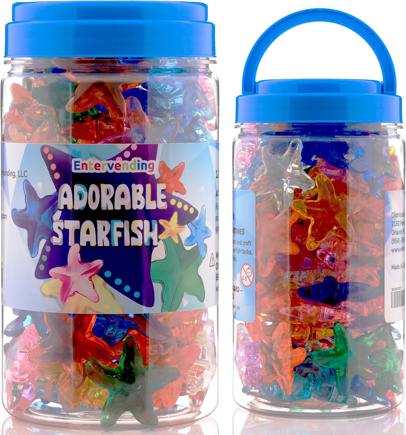 Starfish Decor - Gemstones and Crystals - About 80pcs - Vase Filler - Jewels for Crafts - Fish Tank Rocks - Sensory Bin Filler - Gems for Crafting - Fake Ice - Starfish for Crafts - Multicolored