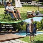 Amopatio XXL Padded Zero Gravity Chairs Set of 2 Foldable Zero Gravity Lounge Chair Outdoor Portable Reclining Chair with Removable Cup Holder/Headrest/Footrest