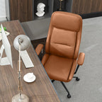 High Back Office Desk Chair,Ergonomic Reclining Office Chair,Modern Swivel Computer Chair,Conference Room Chairs,Brown Leather Chair with Lumbar Support,330lbs (Pure Brown)