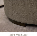 29.5 Inch Round Storage Ottoman Coffee Table,Modern Circle Coffee Table with Storage with Removable Lid Top and Solid Wood Legs,Large Round Ottoman for Bedroom,Living Room,Teddy Fleece,Brown