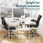 Drafting Chair 500Lbs, Tall Office Chair for Standing Desk, Fabric Executive Office Chair with Flip-up Armrests, Ergonomic High Chair with Adjustable Foot Ring, Comfy Stool Chairs, Black