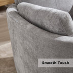 Manual Recliner 360°Swivel Glider Rocking Chair,Nursery Adult Rocker Glider Chair Upholstered Recliner with 2 Pillows for Living Room Bedroom Nursery(Light Grey, Manual Operation)
