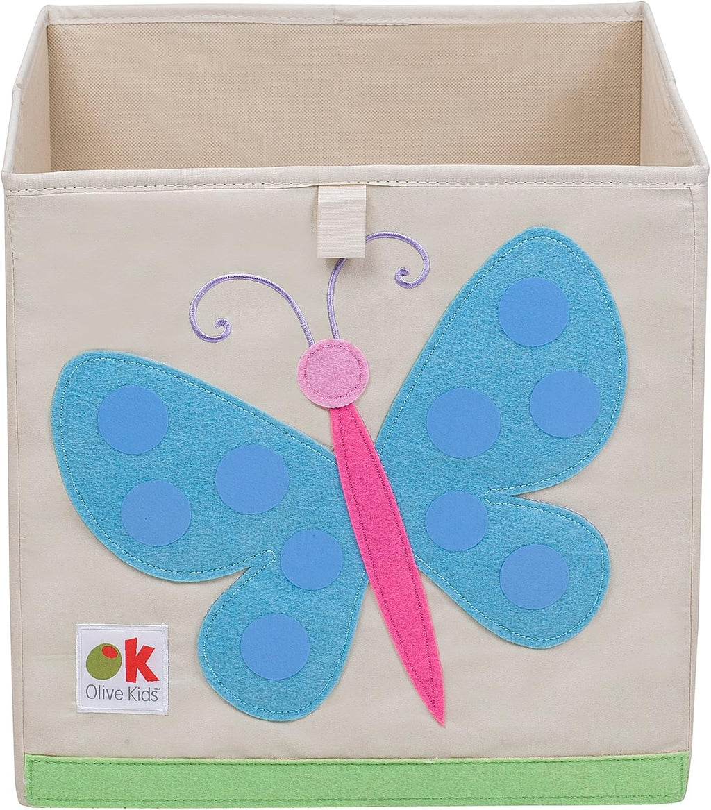 Wildkin Kids 13" Storage Cube – Durable Organizer for Toys, Books, & Art Supplies - Butterflies