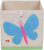 Wildkin Kids 13" Storage Cube – Durable Organizer for Toys, Books, & Art Supplies - Butterflies