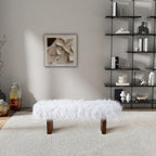 Bench in White Khaki Fur