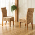 SAFAVIEH Furniture - Luz Dining Chair Set of 2 - Coastal Design - Natural & Honey Pine Solid Wood - Ideal for Dining Room, Kitchen, 18.5" Seat Height (SEA8016B-SET2)