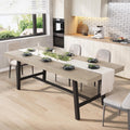 GarveeHome 63-83" Extendable Dining Table, Industrial Rectangular Dining Room Table for 6-8 People, Expandable Kitchen Table with Heavy Duty Metal Frame for Dining Room, Kitchen & Parties, Grey