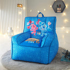 Idea Nuova Nickelodeon Blue's Clues Toddler Nylon Bean Bag Chair with Piping & Top Carry Handle, Large