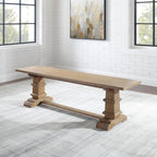 Crosley Furniture Joanna Wood Dining Bench for Entryway or Mudroom, Rustic Brown