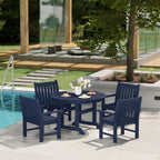 WestinTrends Malibu Outdoor Patio HDPE Adirondack Dining Arm Chair, Navy Blue