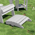 MXIMU Folding Adirondack Ottoman Set of 2: HIPS Plastic Outdoor Footrest Easy Assembly - All Weather Foot Rest Foot Stool for Adirondack Chair Use in Patio Garden Backyard Pool (White)
