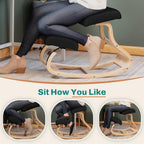 NYPOT Ergonomic Kneeling Chair with Adjustable Seats - Knee Chair for Posture Correction & Kneel Rocking Stool for Desk - Back Pain Relief and Support for Home and Office