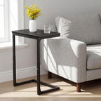 Adjustable C Side Table - End Table Living Room Bedroom Indoor Small C Shaped Couch Tray Desk, Black