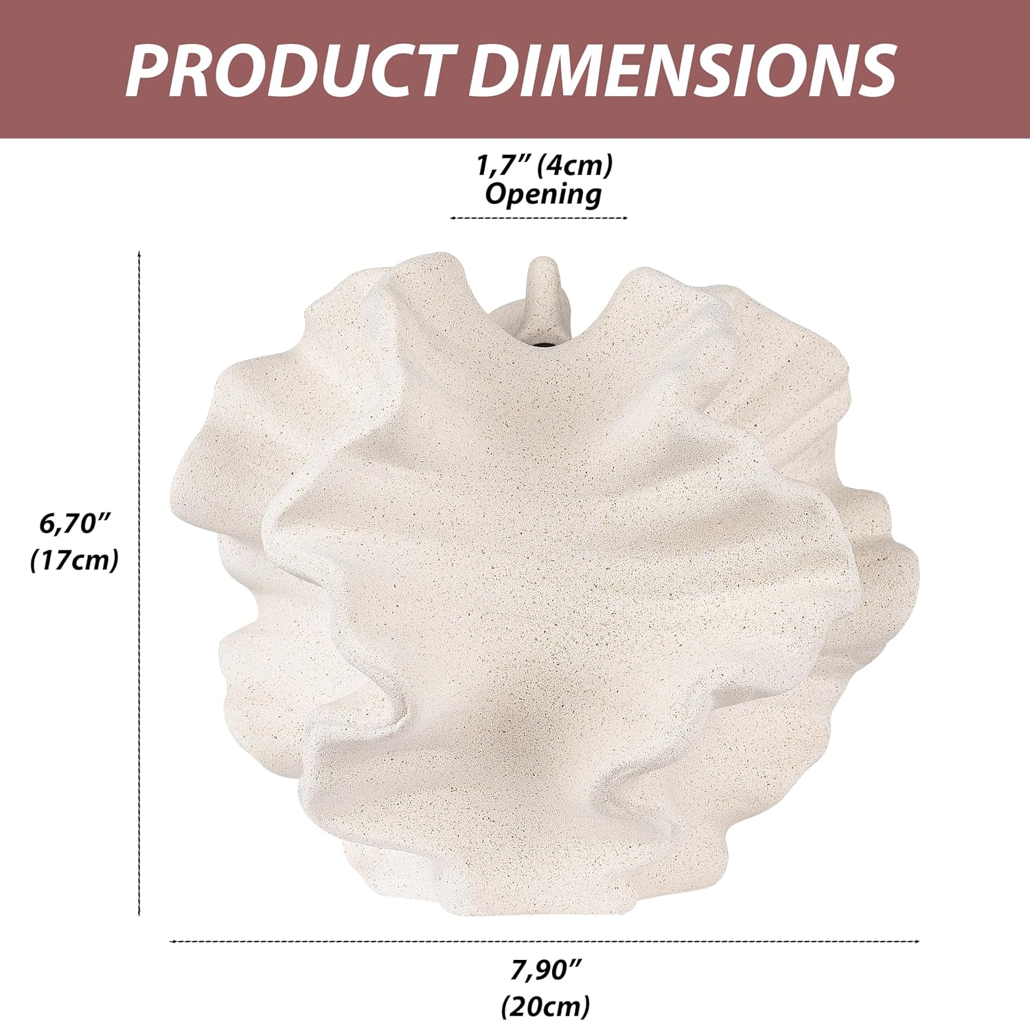 Konstera Large Ceramic Coral Vase Decor, Unique Flower Vase for Bathroom Counter, Boho Vase for Mantle, Living Room, Entry Way Table Home Decor