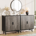 63" Sideboard Buffet Cabinet with Storage, Kitchen Storage Cabinet w/ Adjustable Shelf, 4-Door Console Table Accent Cabinet for Living Dining Room, Entryway, Hallway, Credenza, Coffee Liquor Bar, Grey