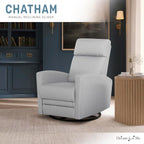 Dream On Me Chatham Basic Nursery Rocking Glider in Grey, 360° Swivel Motion, FSC Certified, Greenguard Gold & JPMA Certified Nursery Glider, Three Rocking Modes Nursery Glider Recliner