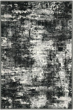 Lansny Abstract Small Area Rug 2x3 Entryway Rugs Washable Door Mat Entrance, Non Slip Kitchen Rugs, Rubber Backed Throw Rug Printed Faux Wool Floor Carpet for Front Door Foyer Entry Sink, Black Grey