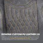 Dowinx Gaming Chair, Breathable PU Leather Gamer Chair with Memory Foam, Pocket Spring Cushion and Footrest, Big and Tall Ergonomic Reclining Computer Chair with Massage Lumbar Support, Deep Gray