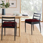 Cozyide Chair Cushions for Dining Chairs, 17" x 17" Non-Slip Kitchen Chair Pads with Adjustable Ties, Indoor Chair Cushions for Dining Room, Burgundy (Pack of 4)