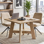 LITTLE TREE 39.37" Square Dining Table for 4, Small Space Kitchen Table with Pedestal Base, Farmhouse Wood Tables for Apartment, Dining Room & Living Room, Ideal for Cafe & Restaurant Use