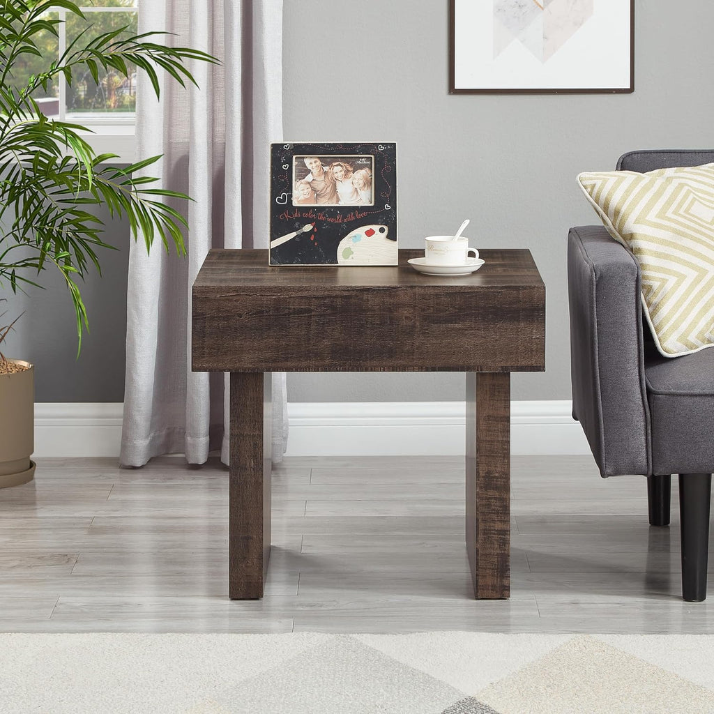Roundhill Furniture Athens Modern Accent End Table, Walnut
