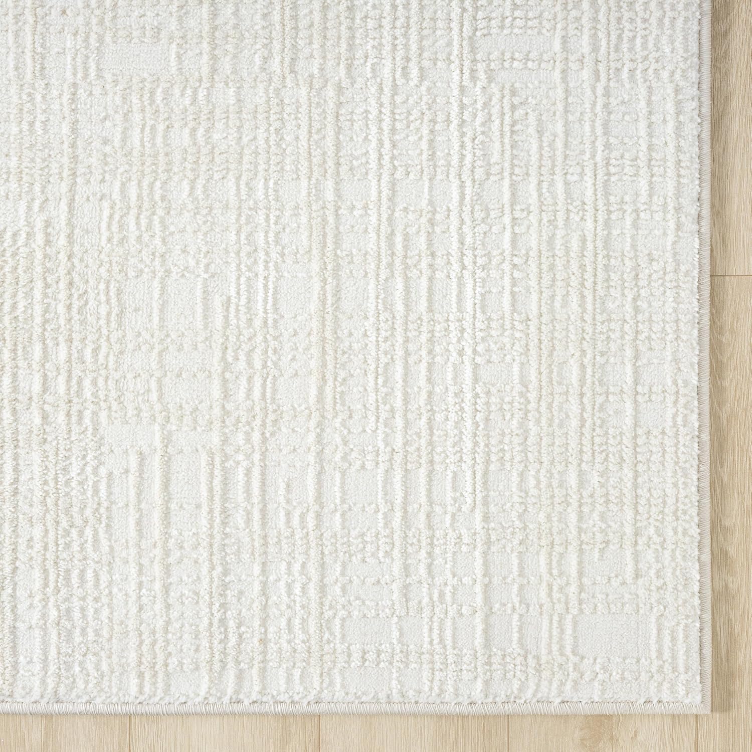 Abani Cream Area Rug - 6' x 9' - Living Room & Bedroom - Textured Weave Design - Indoor Use - Easy to Clean, Stain Resistant, Non-Shedding - Neutral Collection