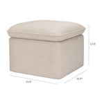 Babyletto Cali Storage Ottoman in Performance Beach Eco-Weave, Water Repellent & Stain Resistant, Greenguard Gold Certified and CertiPUR-US® Certified