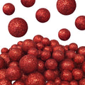 Red Glitter Foam Balls for Crafts, 625 Count Vase Filler Decorative Balls, Sparkly Table Scatter Decorations for Christmas, Valentine’s Day, Weddings, Parties & DIY Centerpieces, 3/8" to 3/4"