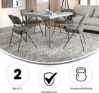 Flash Furniture Hercules Series Metal Folding Chairs with Cushioned Seats, Fabric Upholstered Event Chairs, Set of 2, Gray