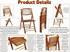 Bamboo Folding Chair, Completely Upgraded Foldable Vintage Dining Chair with 330lb Handcrafted for Living Room Patio Garden Balcony Indoor/Outdoor (1, Antique Brown)