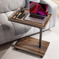 Large C-Shaped End Table, Swivel TV Tray, Couch Side Table Wood | Adjustable Height 360° Swivel, Slide Under Sofa, Multi-Use Couch/Bed/Overbed Table, Small TV Dinner Tray For Couch Dining
