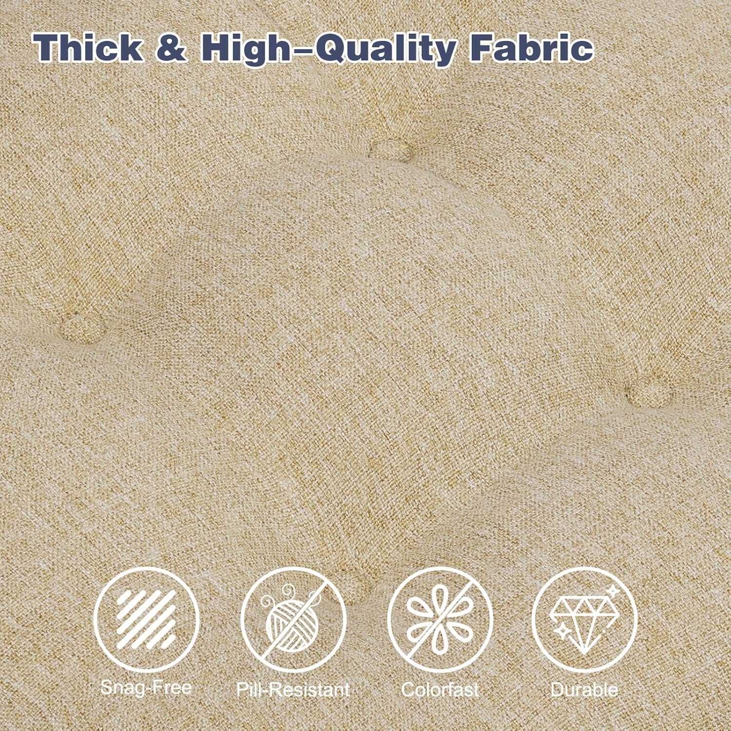 baibu Set of 6 Dining Chair Cushions, Dual-Layer Patent Design Memory Foam Kitchen Chair Cushions, Non-Slip Seat Pads with Ties, 16.5 x 16.5 x 3.5in, Beige