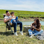 TIMBER RIDGE Outdoor Folding Rocking Chair, 29" Padded High Back Neck & Back Support, Hard Armrests for Easy Stand Up, Stable Steel Frame Supports 300 lb, Quick Fold for Patio, Lawn & RV Camping,Brown