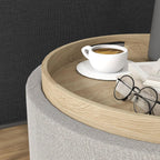 Storage Ottoman with Reversible Lid and Concealed Storage for Living Room