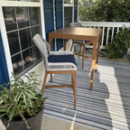 PURPLE LEAF Patio Sunbrella Counter Height Bar Stools 24" H Set of 2 Modern Rattan Bar Chairs Aluminum Stool Outdoor Wicker Barstools with Back and Cushion for Garden Kitchen Island