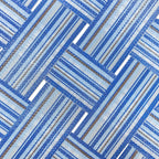 Garden Elements Folding Patio & Lawn Chairs – Steel Frame with Blue Woven Fabric and Wooden Armrests, Comfortable Full-Size Outdoor Chairs for Backyard, Camping, or Events (Pack of 2)
