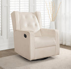 Naomi Home Swivel Rocker Recliner Chair for Adults and Elders, Comfortable Living Room Recliner with 360° Swivel, Manual Reclining with Adjustable Footrest, Ergonomic Back Support
