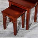 DTY Indoor Living 3-Piece Nesting Tables - Wooden Table Set of 3 for Living Room - Stackable Tables with Sleek Cherry Finish for Stylish and Space-Saving Home Furniture