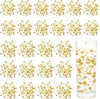 Tondiamo 24 Pcs Artificial Pearl String for Floating Candle Faux Pearls Beads String Garland Centerpiece Decoration for Vases Filler Wedding Spring Holiday Party Decor(Gold)