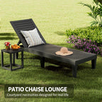 Patio Lounge Chairs Outdoor, Patio Chaise Lounges with Adjustable 5-Position Recliner and Full Flat Tanning Chair for Patio, Beach, Pool, Backyard (Striped Black, Set of 2)
