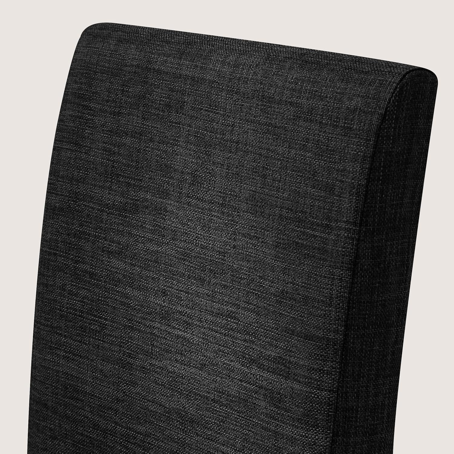 CHUN YI Upholstered Dining Chairs Set of 4, Fabric Dining Room Chairs with Solid Wood Legs, Modern Parson Chairs for Kitchen, Restaurant, Hotel, Black