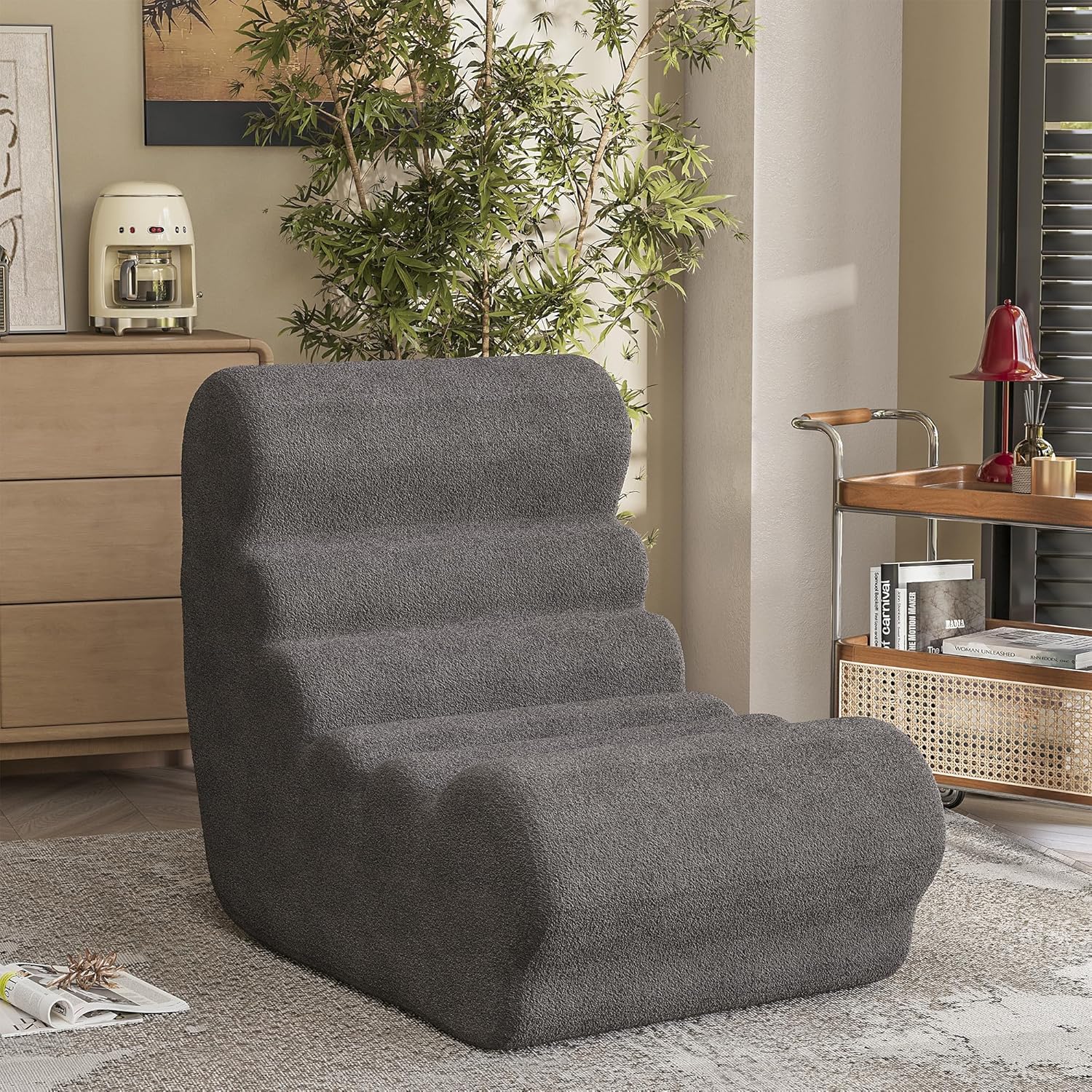 Homall Bean Bag Chair for Adults Memory Foam Bean Bag Chairs, Fireside Chair Comfy Lazy Floor Sofa, Recliner Sofa for Living Rooms and Bedrooms (Grey)