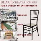 Set of 4 Black Stackable Chiavari Chairs, Modern Dining Chair, Accent Chair, PP Ghost Chairs for Outdoor Banquet Wedding Party Event Reception